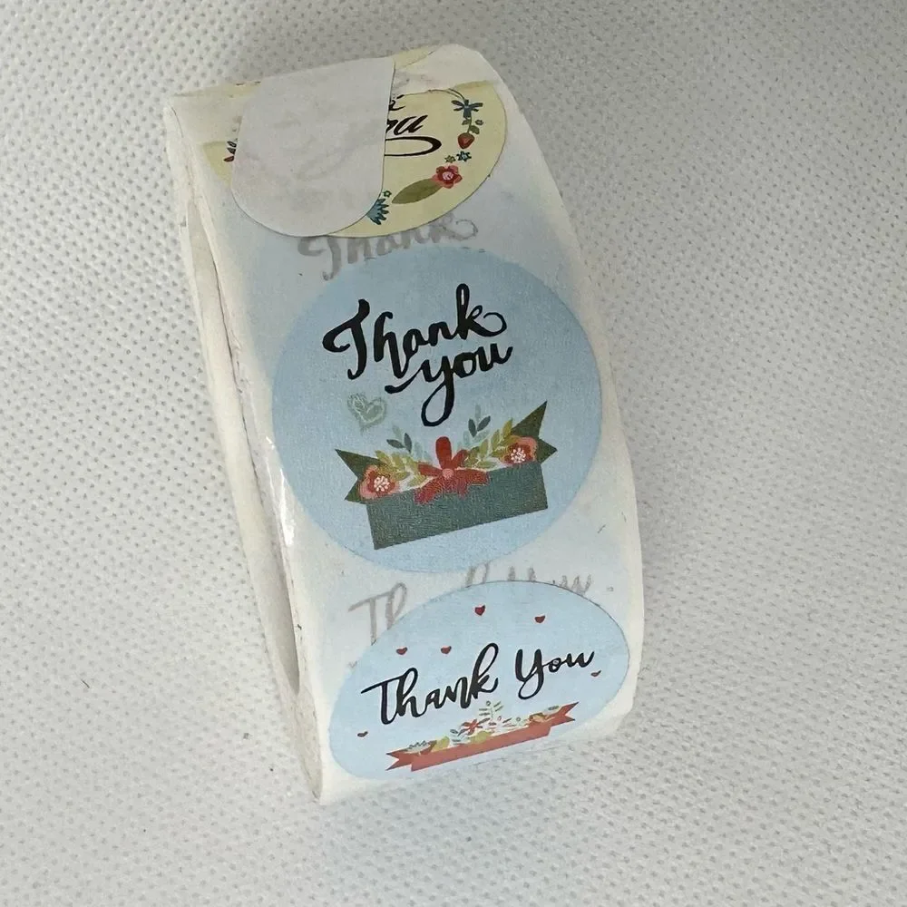 Thank You Sticker 8 Kinds of Pattern Purchase Label Present | Seal box